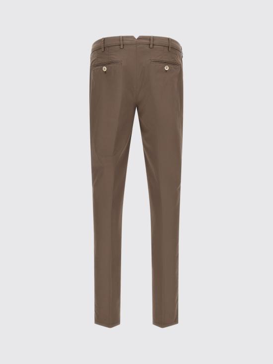 26SS 브루넬로 쿠치넬리 코튼 스트래치 미드 라이즈 슬림 핏 치노 M289LI1770 C6046 Brown - BRUNELLO CUCINELLI