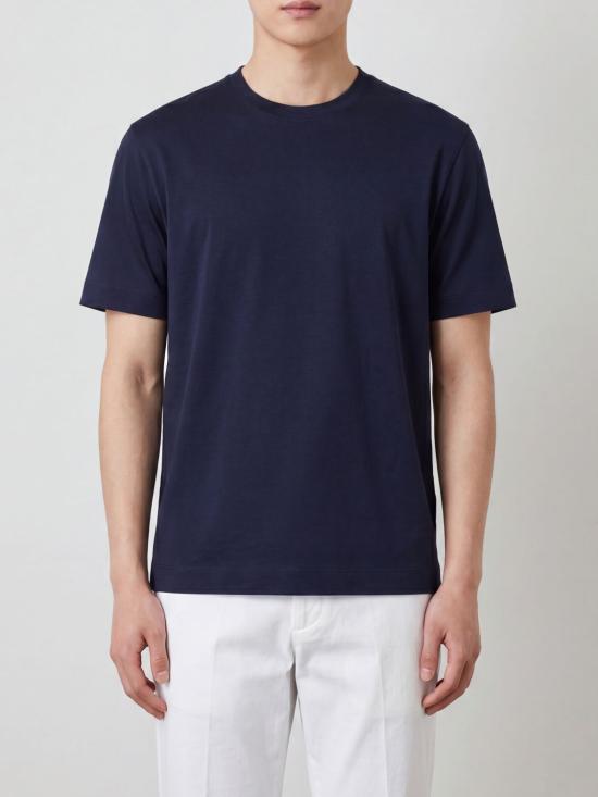 26SS 에르메네질도제냐 반팔 티셔츠 RUH360A3 H765NLB09 Navy