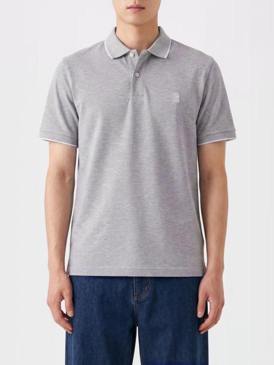26SS 브루넬로 쿠치넬리 폴로 티셔츠 ME8549779G CQ087 Grey