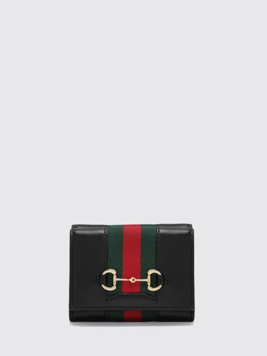 26SS 구찌 홀스빗 웹 스몰 트라이폴드 월렛 867131AAGF7 1053 Black