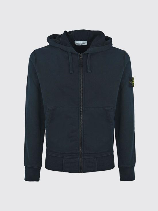 26SS 스톤 아일랜드 오가닉 코튼 플리스 레귤러 핏 후드 집업 6100061S0051 V0020 Navy - STONE ISLAND