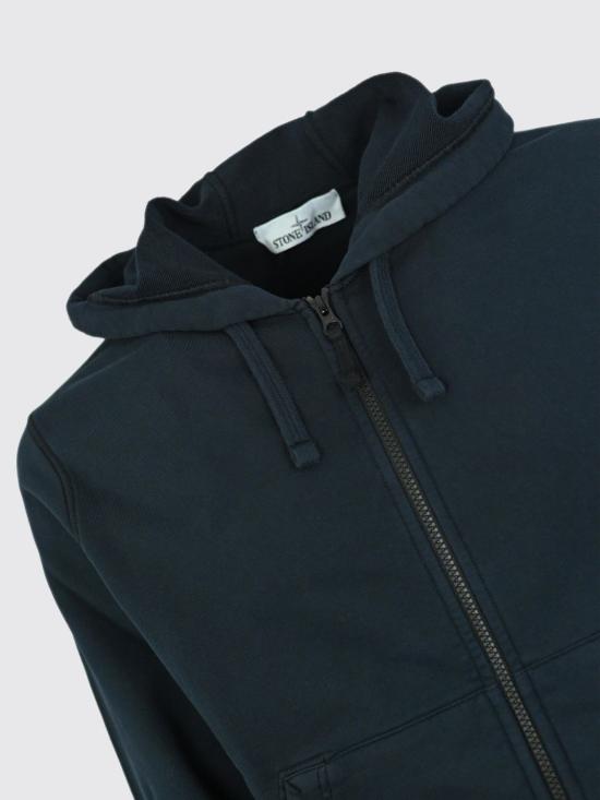 26SS 스톤 아일랜드 오가닉 코튼 플리스 레귤러 핏 후드 집업 6100061S0051 V0020 Navy - STONE ISLAND
