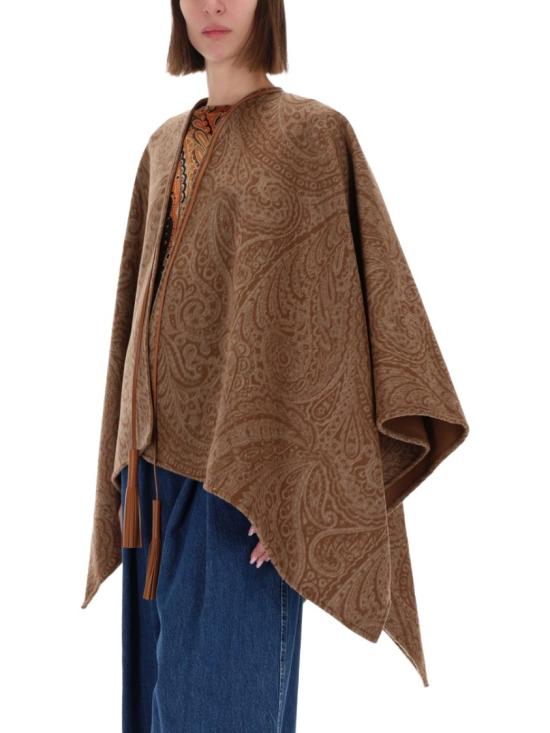 25FW 에트로 울 캐시미어 자카드 케이프 WRBD0012 99TJB37S9820 Brown - ETRO