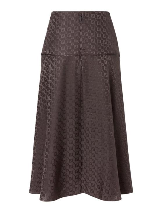  펜디 자카드 FF 실크 스커트 FQ7688 AUQGF1T6H Grey - FENDI