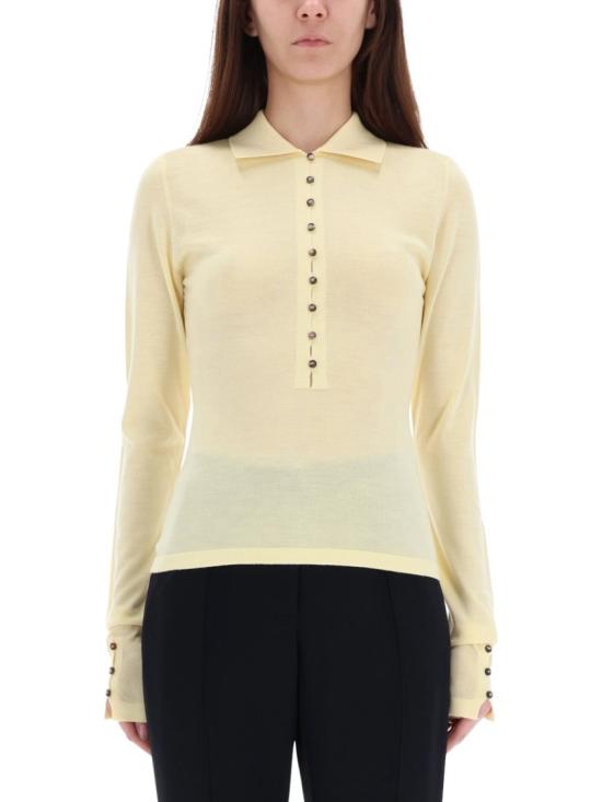 25FW 자크뮈스 메리노 롱 슬리브 폴로 셔츠 POW00806AK0 0145205 Neutrals