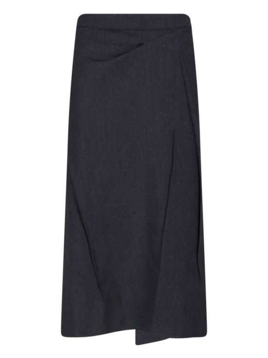 26FW 빅토리아 베컴 미디 스커트 1326WSK007362D DARK GREY MELANGE