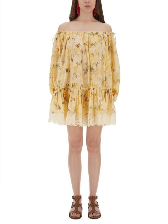 25FW 짐머만 미디 원피스 3214DSS255 YLWBOTFLO Neutrals