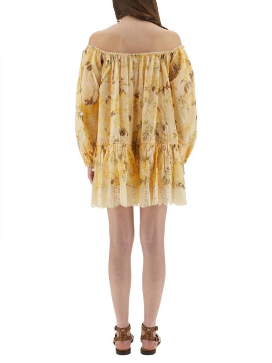 25FW 짐머만 미디 원피스 3214DSS255 YLWBOTFLO Neutrals - ZIMMERMANN