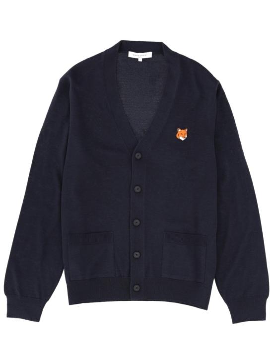 25FW 메종키츠네 폭스 헤드 메리노 레귤러 가디건 PM00501KT1181 0413 Black