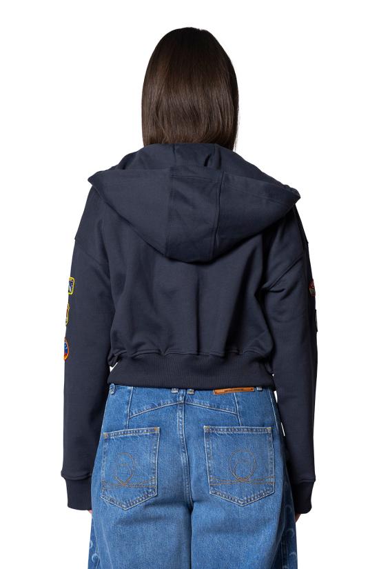 26SS 마린세르 후드 티셔츠 WST019ACJER0116 BL81 GRAPHITE BLUE DOM - MARINE SERRE