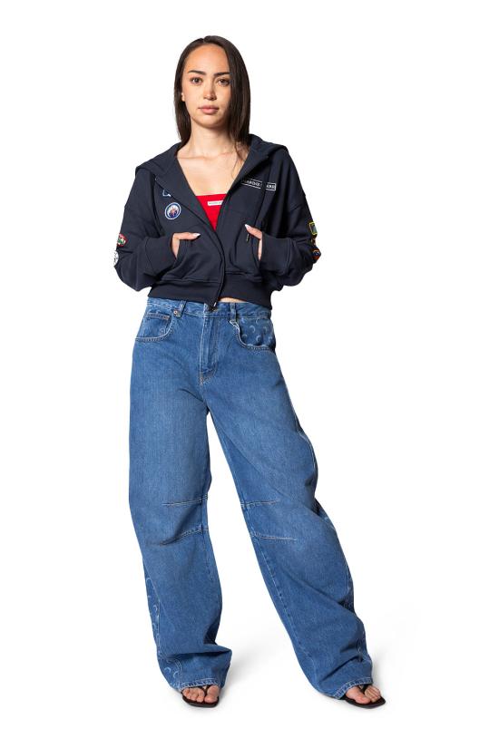 26SS 마린세르 후드 티셔츠 WST019ACJER0116 BL81 GRAPHITE BLUE DOM - MARINE SERRE