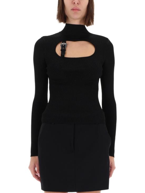 25FW 베르사체 긴팔 티셔츠 79HAFM16 CMH23899 Black