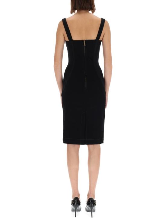 25FW 베르사체 미디 원피스 79HAO94M DT037909 Black - VERSACE