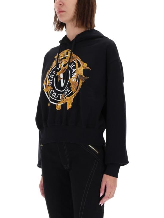 25FW 베르사체 후드 티셔츠 79HAIE01 CF00EG89 Black - VERSACE