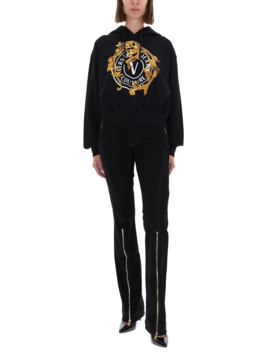 25FW 베르사체 후드 티셔츠 79HAIE01 CF00EG89 Black - VERSACE