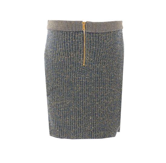 26FW 발망 미디 스커트 HF1LB004KK13 SQH BLUE - BALMAIN