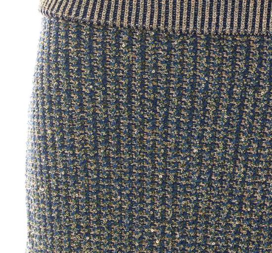 26FW 발망 미디 스커트 HF1LB004KK13 SQH BLUE - BALMAIN