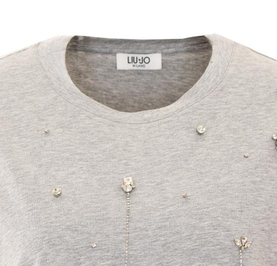 26FW 리우조 반팔 티셔츠 WF6398JS904 L9349 GREY - LIU JO