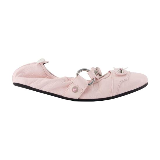 26FW 발렌시아가 FL 실버톤 링 가죽 플랫슈즈 864665 WZD41 5158 pink