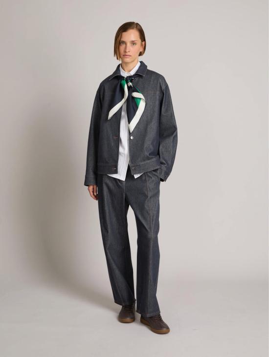 26FW 막스마라 수트 팬츠 Pantaloni 배럴 레그 데님 블루 - MAX MARA