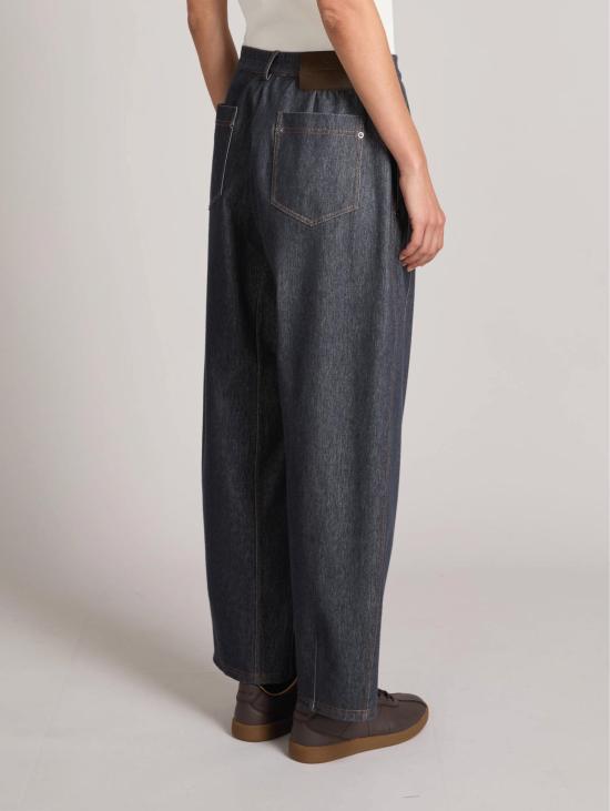 26FW 막스마라 수트 팬츠 Pantaloni 배럴 레그 데님 블루 - MAX MARA