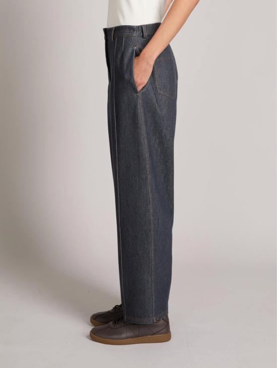 26FW 막스마라 수트 팬츠 Pantaloni 배럴 레그 데님 블루 - MAX MARA
