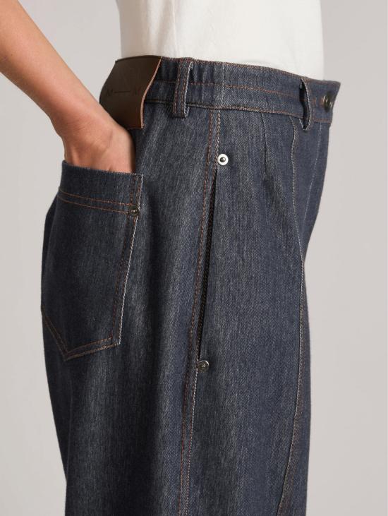 26FW 막스마라 수트 팬츠 Pantaloni 배럴 레그 데님 블루 - MAX MARA