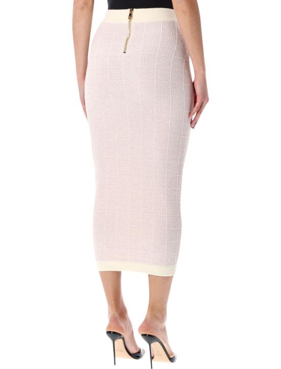 26SS 발망 롱 스커트 GF1LD024KJ48OIB Pink - BALMAIN