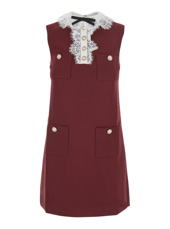 26FW 셀프 포트레이트 숏 원피스 PF26001SBBUBURGUNDY Bordeaux