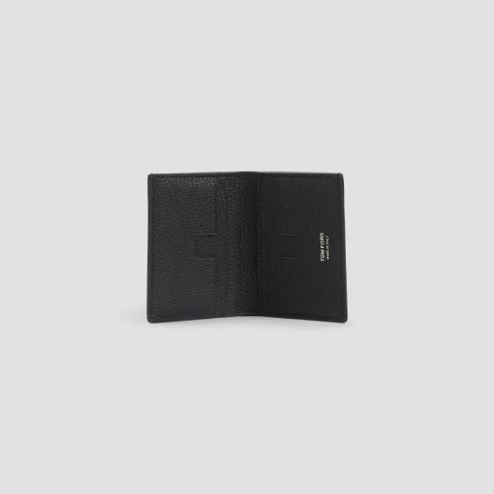 26FW 톰포드 그레인 레더 폴딩 카드 홀더 Y0279 LCL158G NAA BLACK - TOMFORD