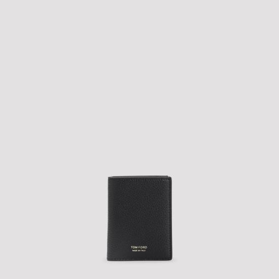 26FW 톰포드 그레인 레더 폴딩 카드 홀더 Y0279 LCL158G NAA BLACK