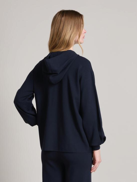 26FW 막스마라 긴팔 티셔츠 비스코사 블루 펠파 콘 집 에 카푸치오 - MAX MARA