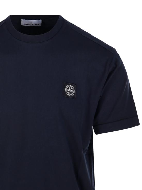26FW 스톤 아일랜드 60/2 컴퍼스 패치 코튼 저지 슬림 핏 티셔츠 S152100027 S0013 V0020 NAVY BLUE - STONE ISLAND