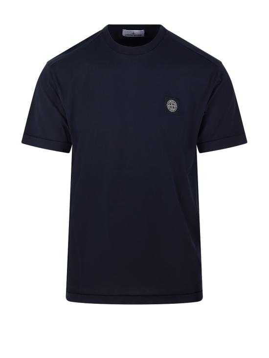 26FW 스톤 아일랜드 60/2 컴퍼스 패치 코튼 저지 슬림 핏 티셔츠 S152100027 S0013 V0020 NAVY BLUE