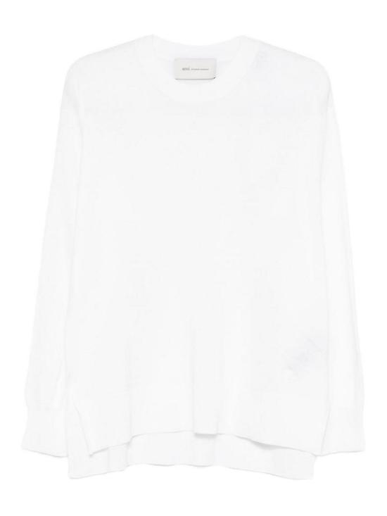 26SS 아미 씬 울 크루넥 아미 드 하트 스웨터 UKS856KN0066136 White