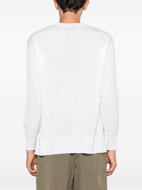 26SS 아미 씬 울 크루넥 아미 드 하트 스웨터 UKS856KN0066136 White - AMI