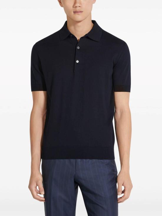 26SS 에르메네질도제냐 폴로 티셔츠 E8C90A7C32412 Blue - ERMENEGILDO ZEGNA