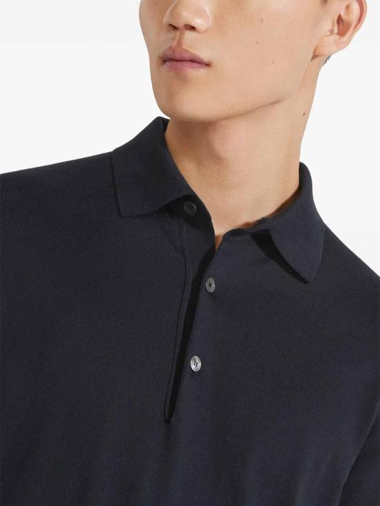 26SS 에르메네질도제냐 폴로 티셔츠 E8C90A7C32412 Blue - ERMENEGILDO ZEGNA