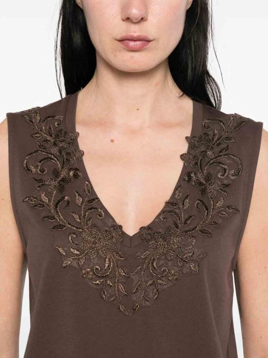 26SS 블루걸 민소매 티셔츠 RA6152J500390913 Dark Brown - BLUGIRL