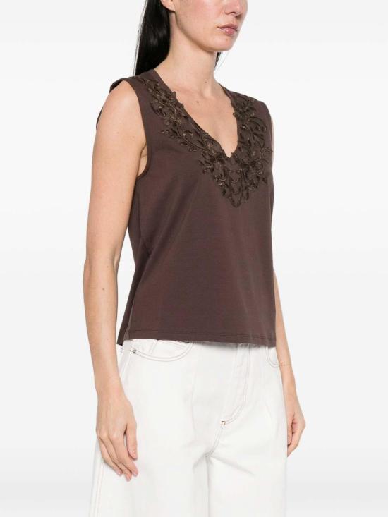 26SS 블루걸 민소매 티셔츠 RA6152J500390913 Dark Brown - BLUGIRL