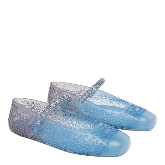 26FW 지미추 플랫 슈즈 THE JELLY TKCDENIM Blue - JIMMY CHOO