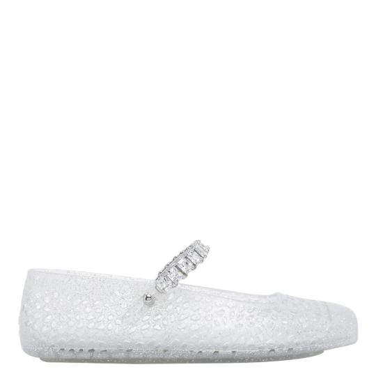 26FW 지미추 플랫 슈즈 THE JELLY NTXCLEAR White