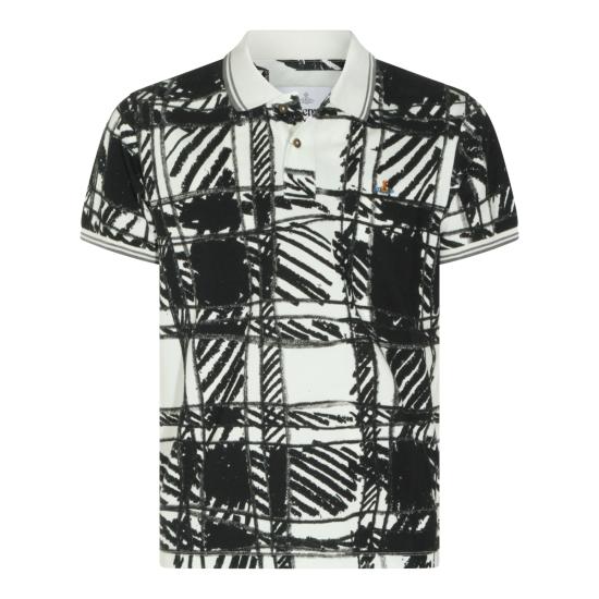 26FW 비비안웨스트우드 폴로 티셔츠 2H01000Y J00BRN301 BLACK SCRIBBLE CHECK