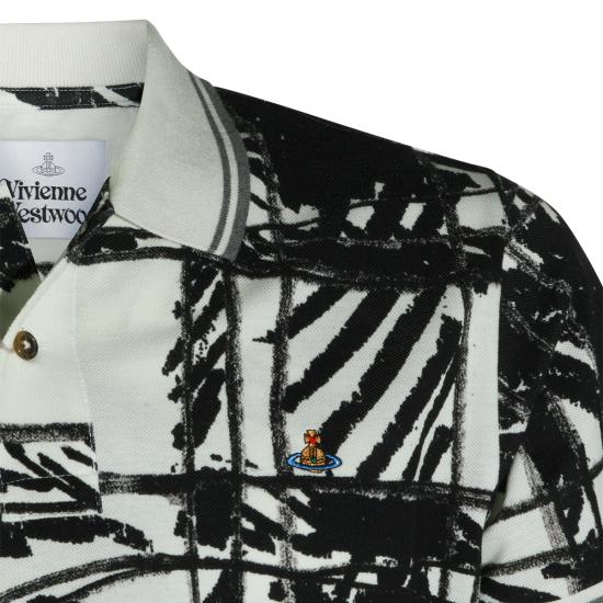 26FW 비비안웨스트우드 폴로 티셔츠 2H01000Y J00BRN301 BLACK SCRIBBLE CHECK - VIVIENNE WESTWOOD
