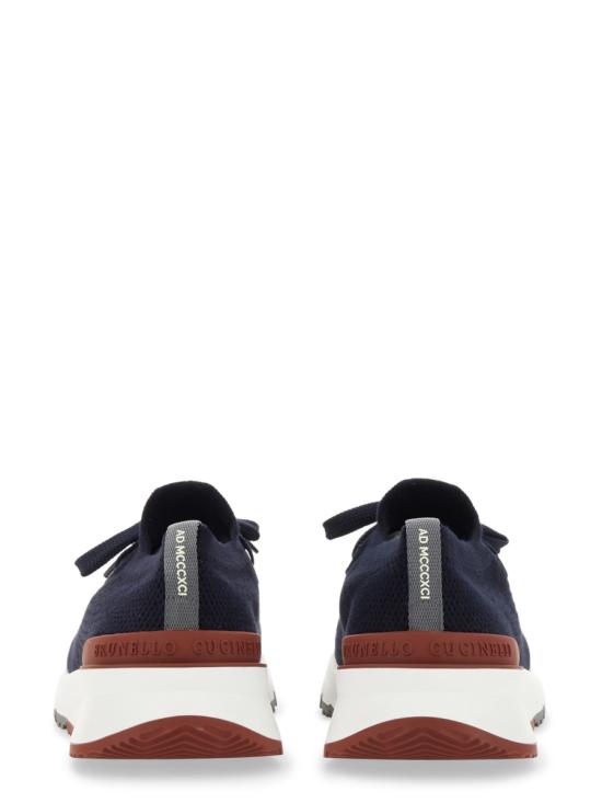 26FW 브루넬로 쿠치넬리 코튼 니트 세미 폴리쉬드 카프스킨 러너 MZUPMBO252 CP307 BLUE - BRUNELLO CUCINELLI