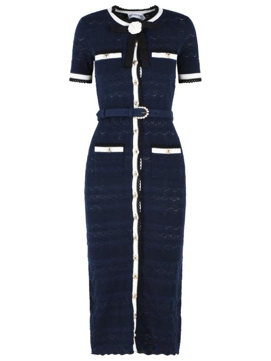 26FW 셀프 포트레이트 미디 원피스 PF26 072MA NNAVY Navy