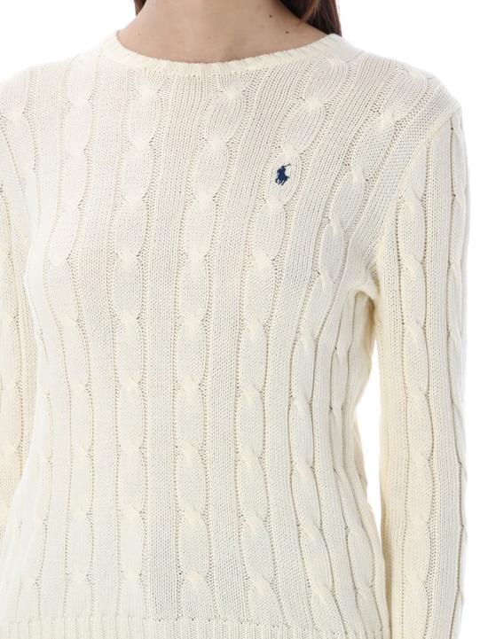 26SS 폴로 랄프로렌 포니 로고 피마코튼 케이블 니트 스웨터 211971869015 White - POLO RALPH LAUREN