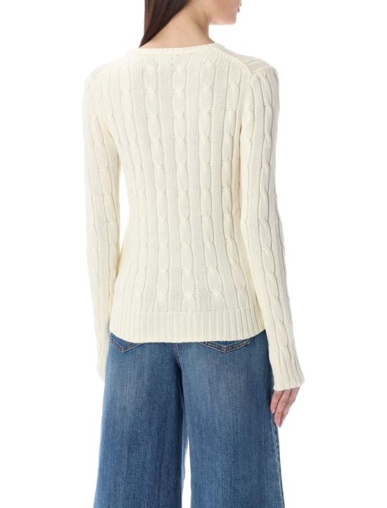 26SS 폴로 랄프로렌 포니 로고 피마코튼 케이블 니트 스웨터 211971869015 White - POLO RALPH LAUREN