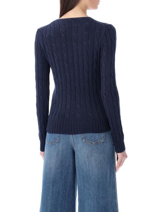 26SS 폴로 랄프로렌 포니 로고 피마코튼 케이블 니트 스웨터 211971869008 Blue - POLO RALPH LAUREN