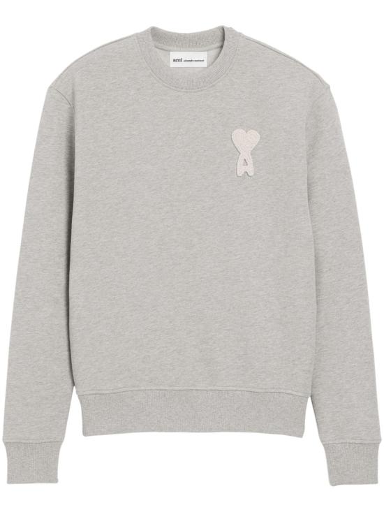 26SS 아미 빅 하트 로고 코튼 니트 스웨트셔츠 USW787 730A161 Grey